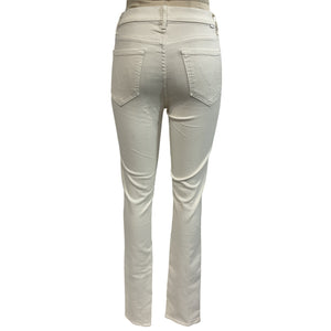Mother Sleek White Rascal Sliced Up Heel Denim Jeans Size 28