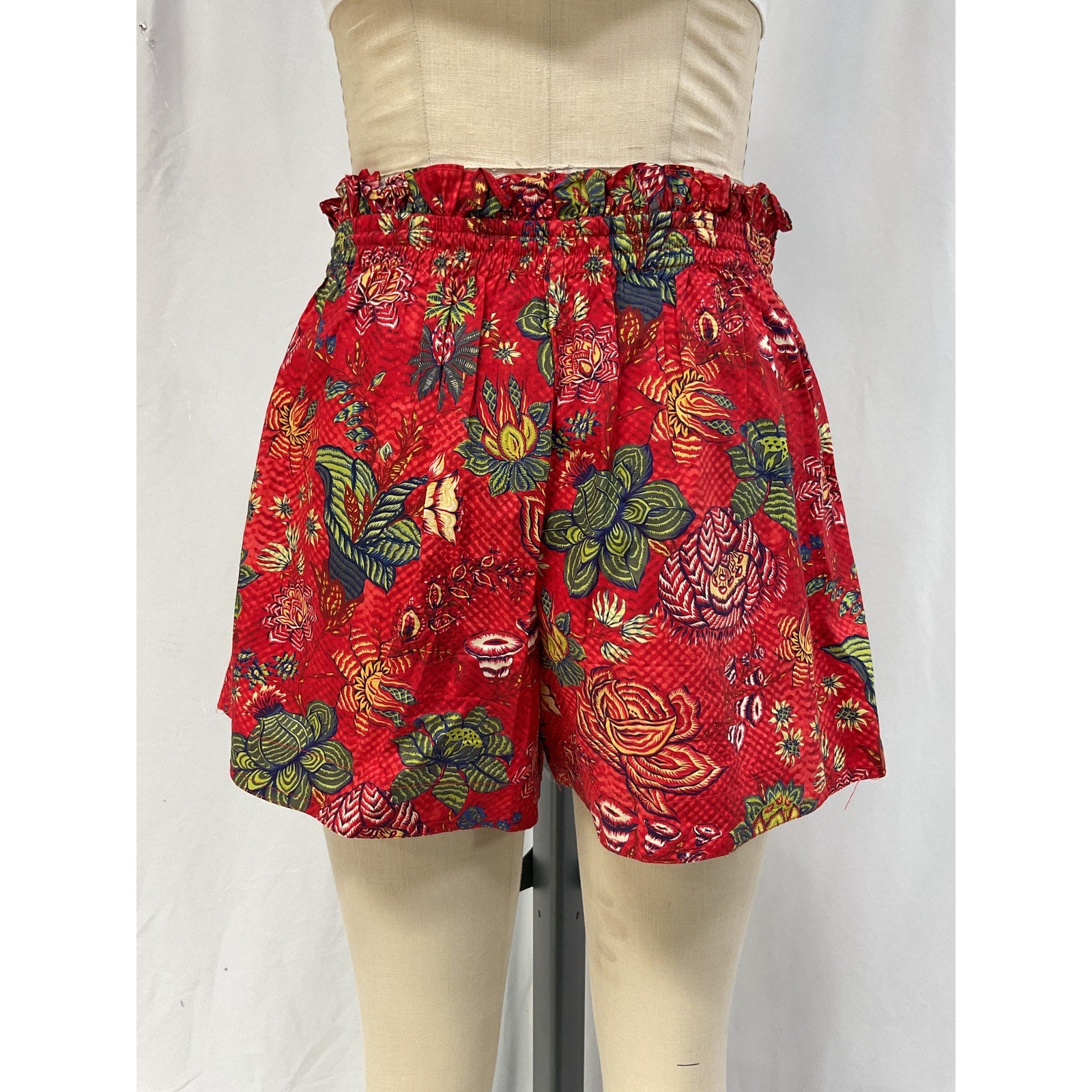 Ulla Johnson 'Devin' Red Poplin Shorts Size 2