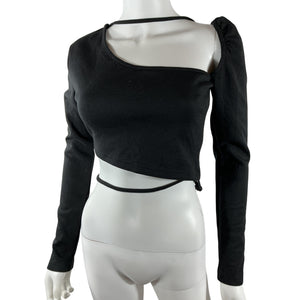 Atoir Asymmetric Black Promise Me Crop Top Size 6