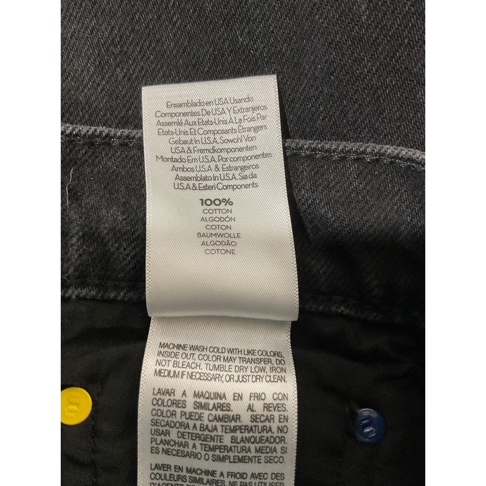 Mother High Waisted Black Cotton Double Stack Hover Size 30
