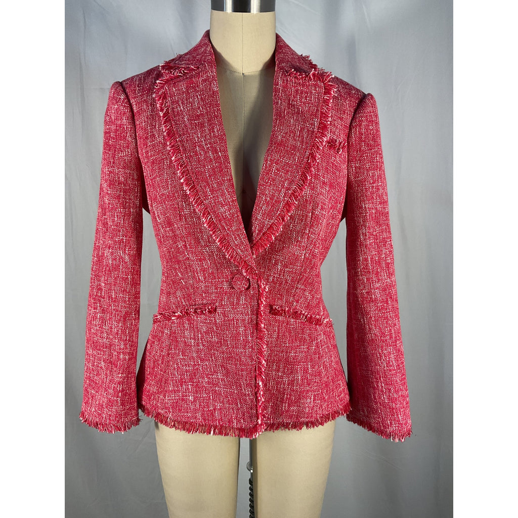 Cinq A Sept 'Katrice' Red Cotton Tweed Blazer Size 0 - NWT