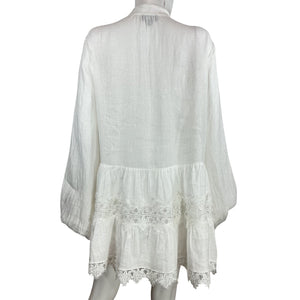 Bardot Lace Trimmed White Antonia Mini Dress Size 10