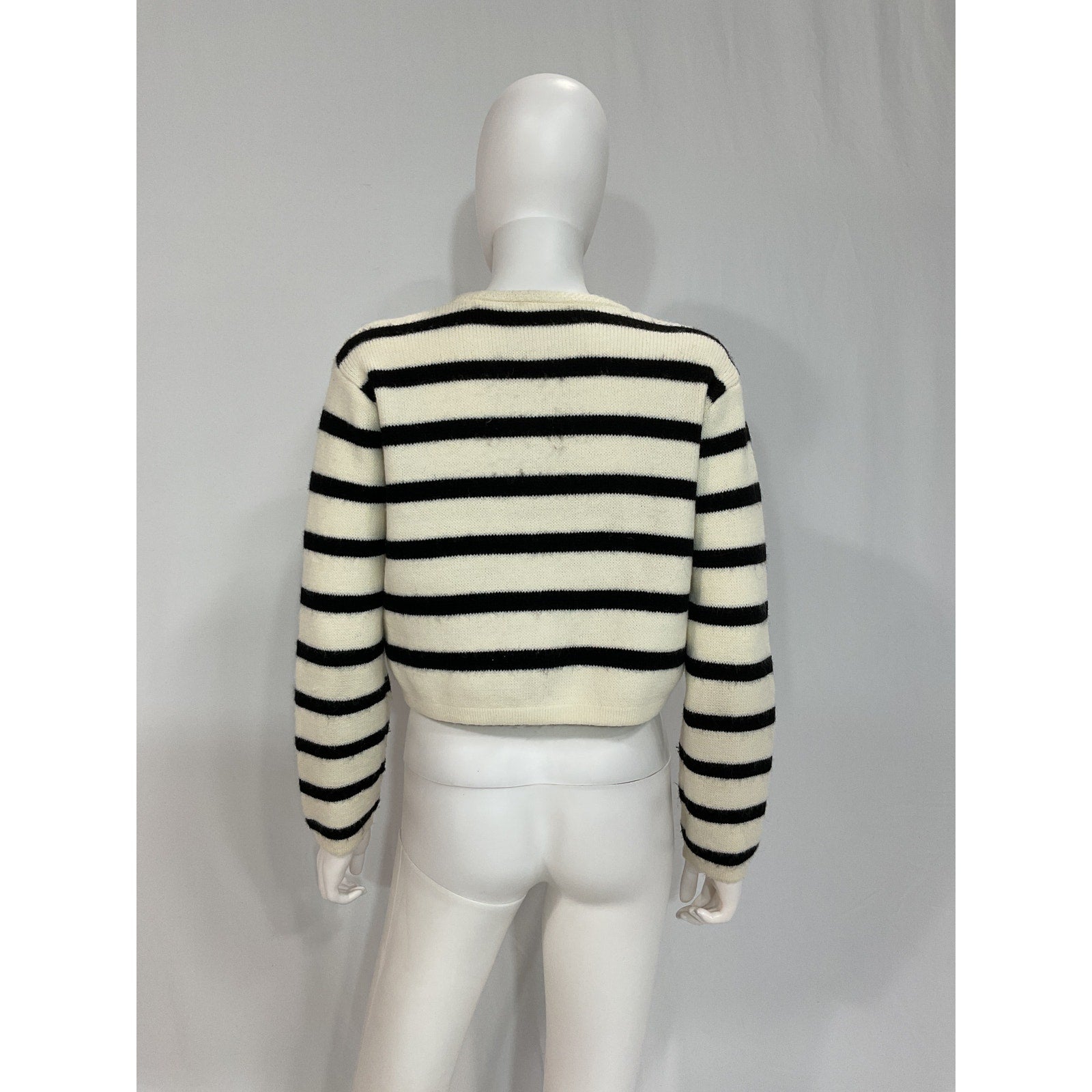 Line & Dot 'Benni' White Stripe Cardigan Size S