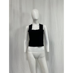 A.L.C. 'Lia' Black Rayon Cropped Tank Top Size L