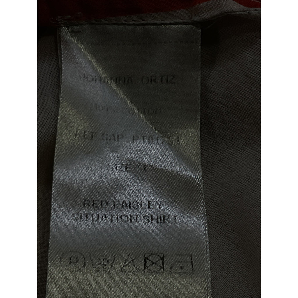 Johanna Ortiz 'Paisley Situation' Red Short Sleeve Shirt Size 4