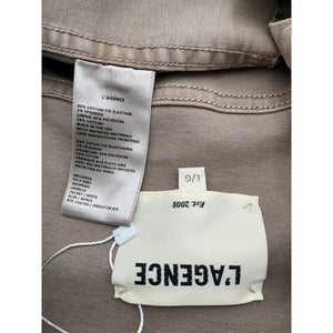 L'agence Coated Denim Tan Janelle Jacket Size L
