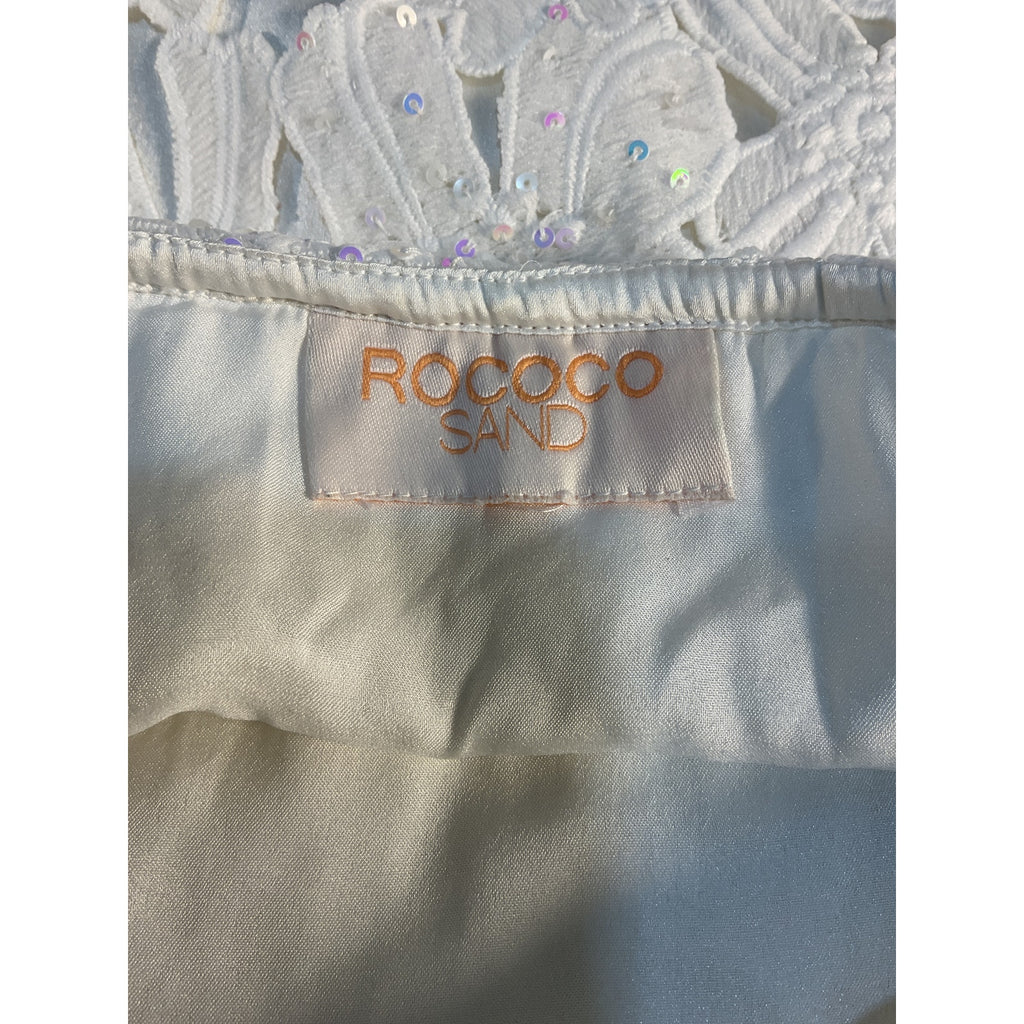 Rococo Sand 'Celia' White Sequin Back Cut Out Short Dress Size M