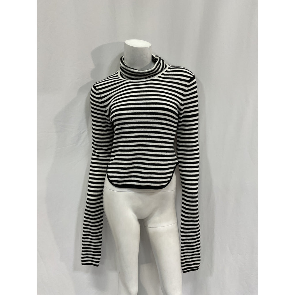 Helsa 'Alva' Black Merino Wool Turtleneck Sweater Size M