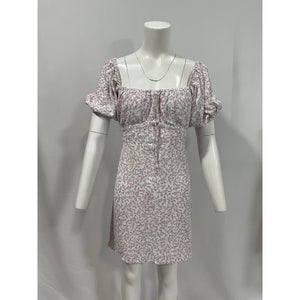 Faithfull The Brand 'Lovita' Purple Puff Sleeve Mini Dress Size M