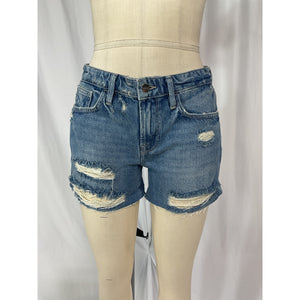 Frame Le Original Blue Ripped High Waist Crop Denim Jeans Size 24