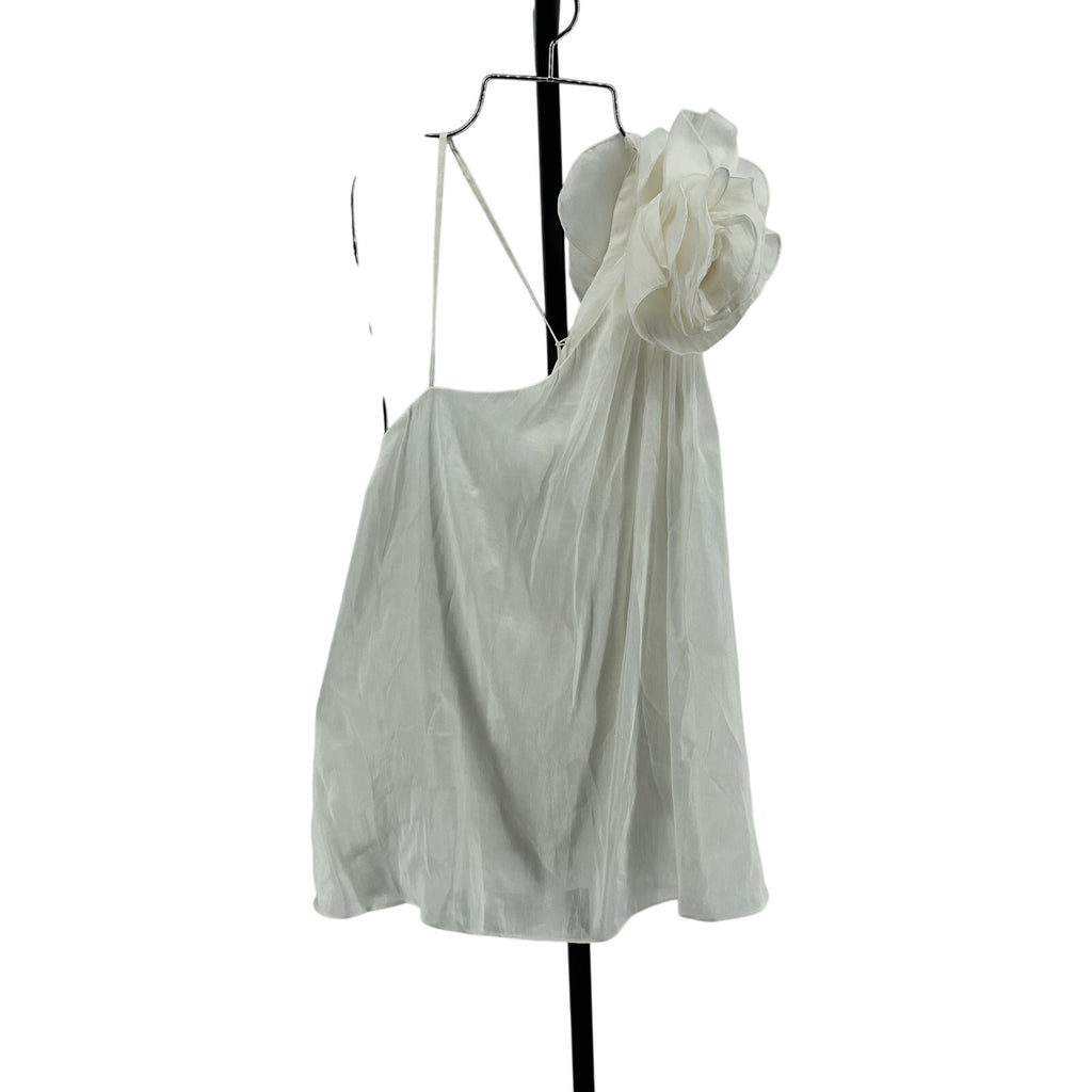 Aje 'Quintessa' Ivory Linen Flower Ruffle Blouse Size 12