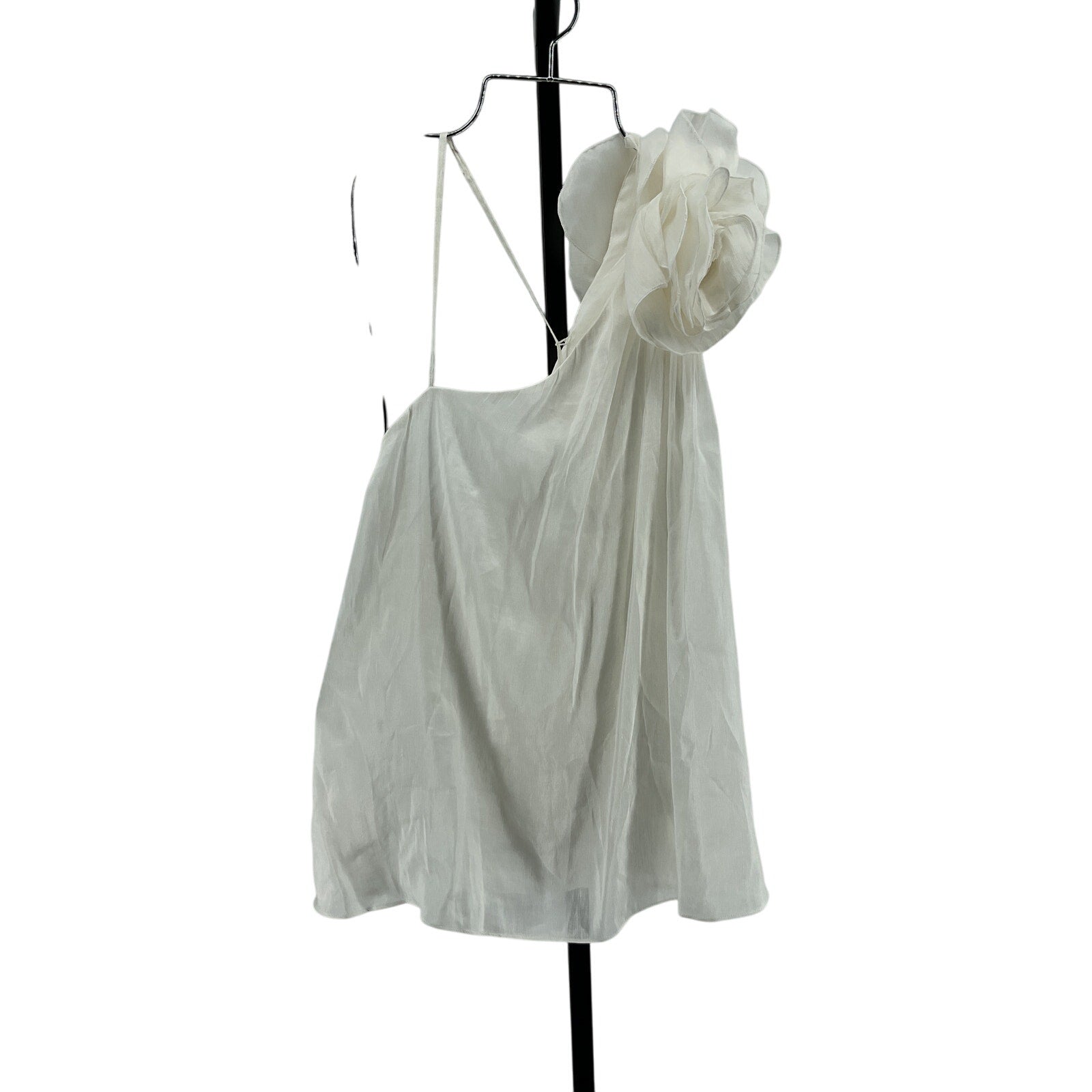 Aje 'Quintessa' Ivory Linen Flower Ruffle Blouse Size 12