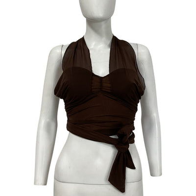 Majorelle Chic Brown Charlize Halter Top Size XS