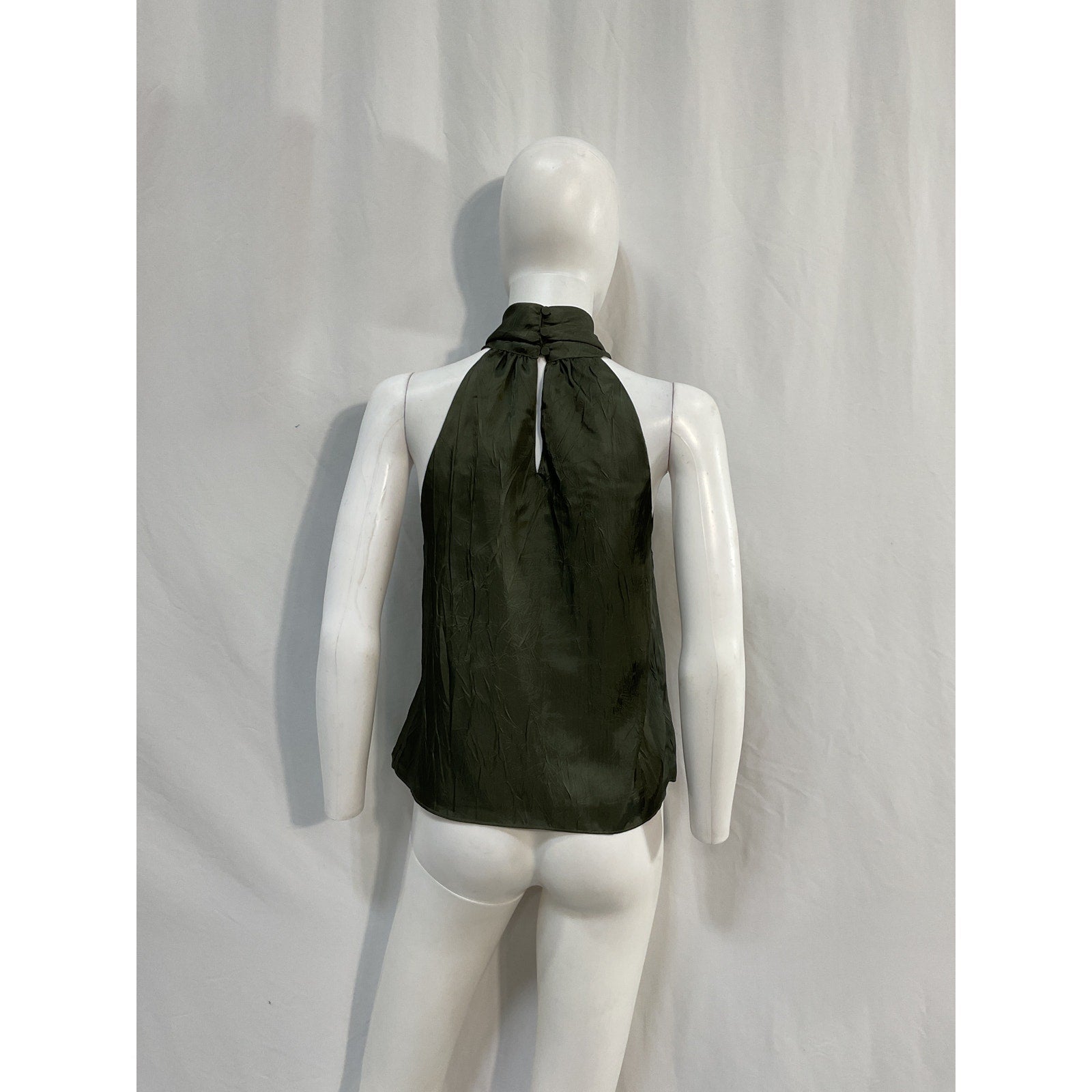 Simkhai 'Katana' Green Polyester Twist Front Halter Top Size S
