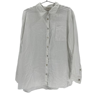 Donni. Classic White Linen Relaxed Button Down Shirt Size L