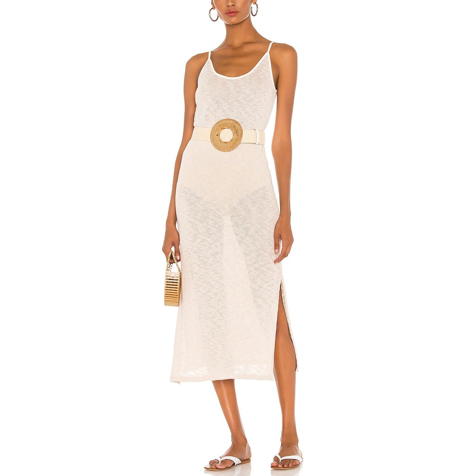 Majorelle Midi Slip White Dress Size M - NWT