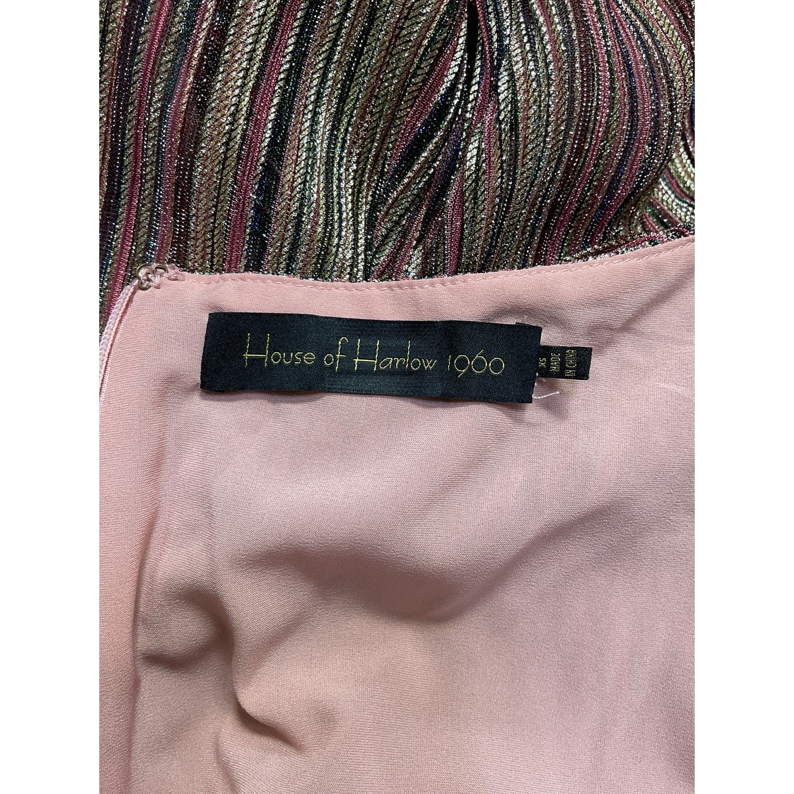 House Of Harlow 1960 x Revolve'Jerri' Pink Poly Maxi Dress Size XS