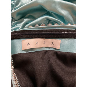 Area Embellished Blue Ruched Minidress Size 6