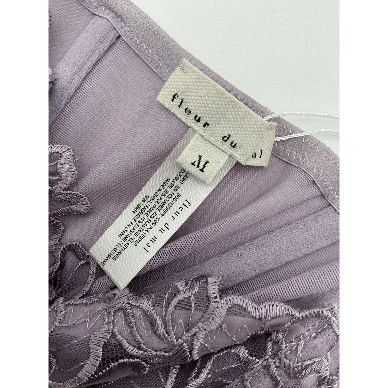 Fleur Du Mal 'Whitney' Purple Polyester Corset Top Size M