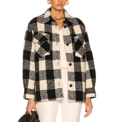 Nili Lotan Checked Multicolor Lenore Coat Size XS