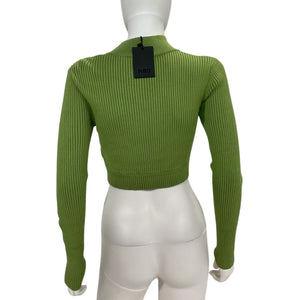 Nbd Ribbed Green Midori Turtleneck Knit Top Size S NWT