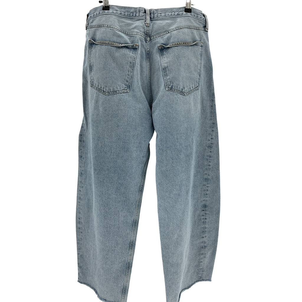 Agolde 'Luna' Blue Cotton Pieced High Rise Denim Jean Size 32