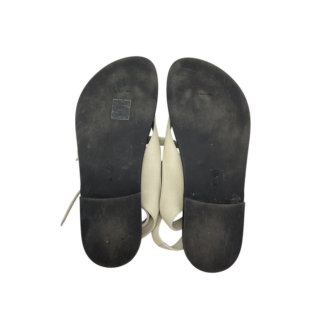 The Row 'Charm' Cream Leather Beach Sandal Size 36