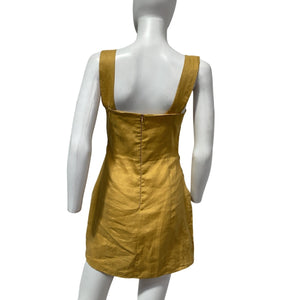 Reformation Linen Yellow Kerrigan Dress Size 2