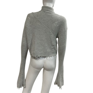 Retrofête Distressed Silver Fae Turtleneck Sweater Size S