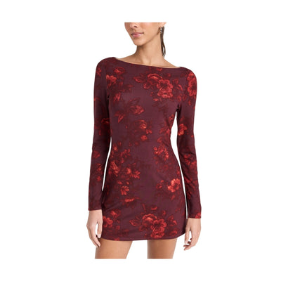 Reformation Floral Burgundy Jaelynn Dress Size S
