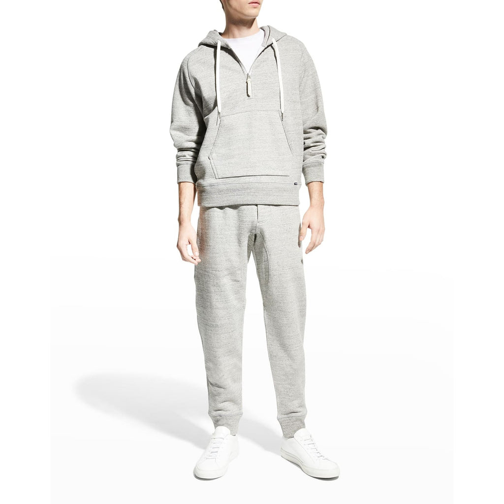 Tom Ford Long Sleeve Grey Cotton Flecked Melange Jersey Hoodie Size 52