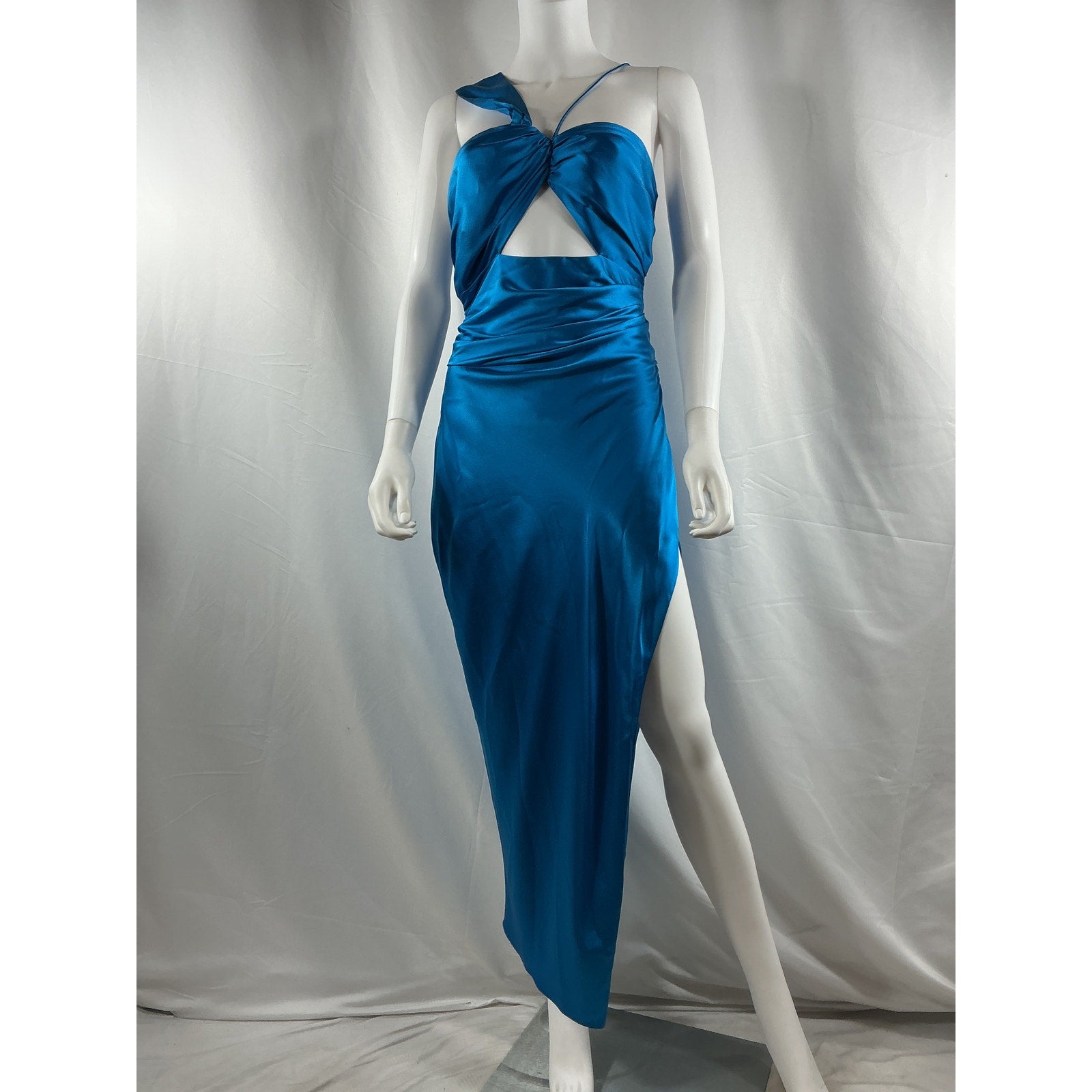 The Sei Asymmetrical 'Bandeau' Blue Silk Dress Size 6