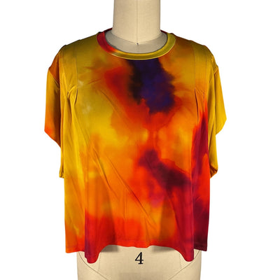 Paco Rabanne Printed Multicolor Cropped Tee Size M NWT