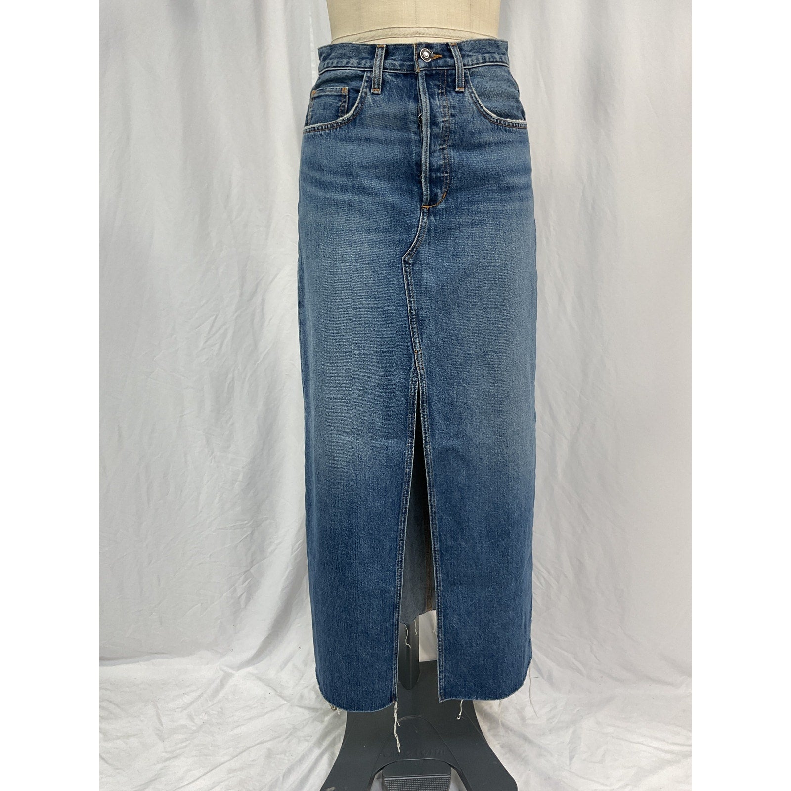 Favorite Daughter 'Sadie' Blue Cotton Denim Maxi Skirt Size 25