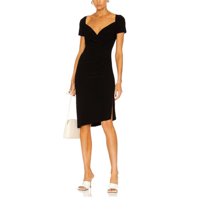 Norma Kamali 'Sweetheart' Black Side Drape Dress Size S