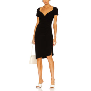 Norma Kamali 'Sweetheart' Black Side Drape Dress Size S