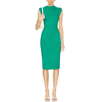 Diane Von Furstenberg Ruched Green Darrius Sheath Dress Size 2 NWT