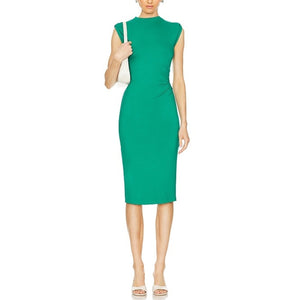 Diane Von Furstenberg Ruched Green Darrius Sheath Dress Size 2 NWT