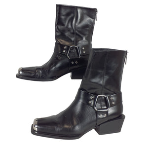 Aeyde Ring Detailed Black Wayne Boots Size IT 39 / US 8