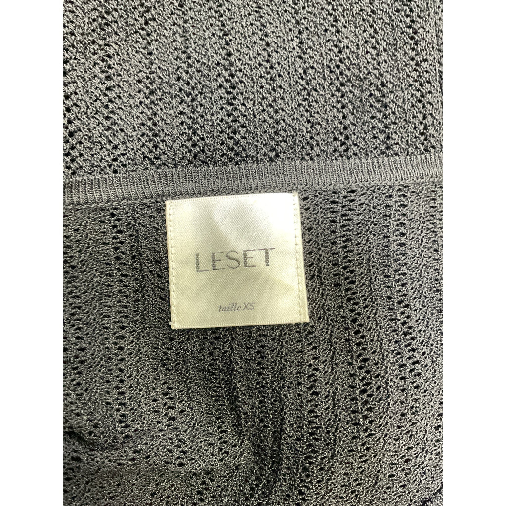 Leset 'Jasmine Pointelle' Black Viscose Crop Cardigan Size XS