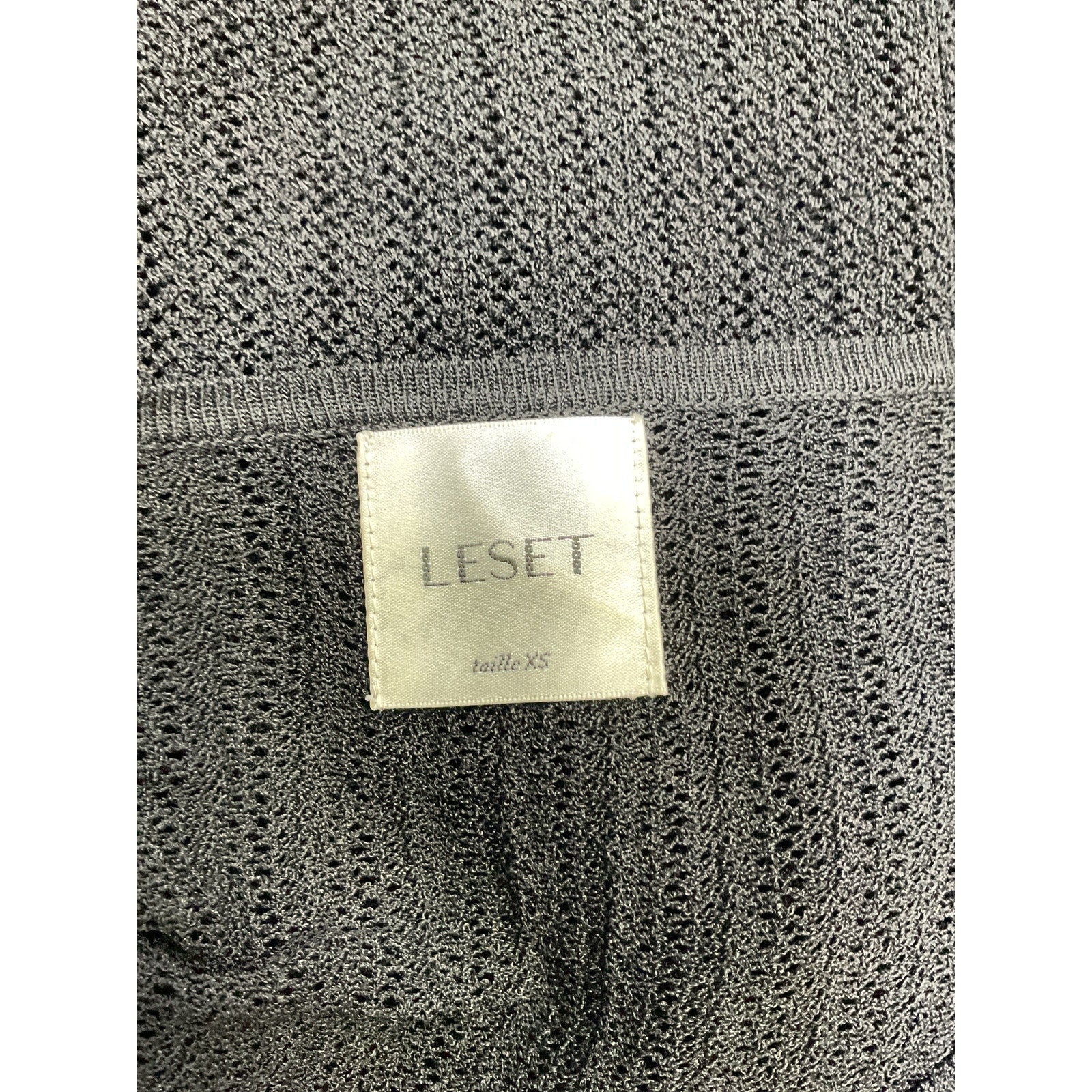 Leset 'Jasmine Pointelle' Black Viscose Crop Cardigan Size XS