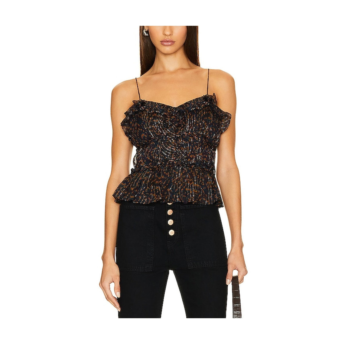 Ulla Johnson Ruffled Black Della Size 0 Top