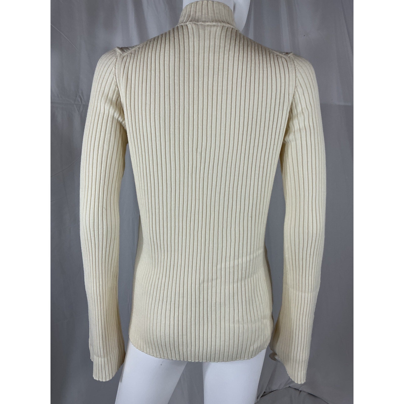 Chlo� Ribbed White Wool And Cashmere-Blend Turtleneck Sweater Size L
