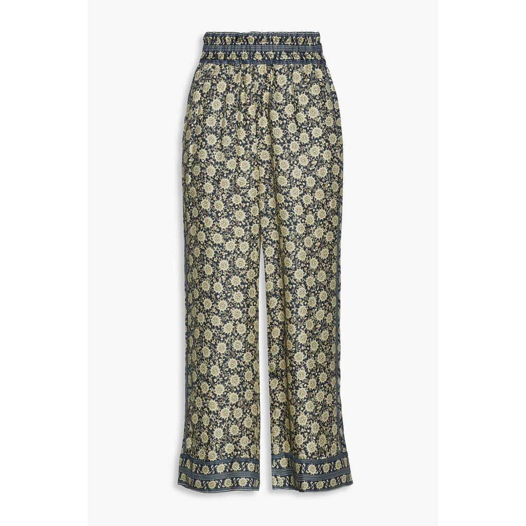 Joie 'Printed' Green Silk-Twill Wide-Leg Pants Size M - NWT