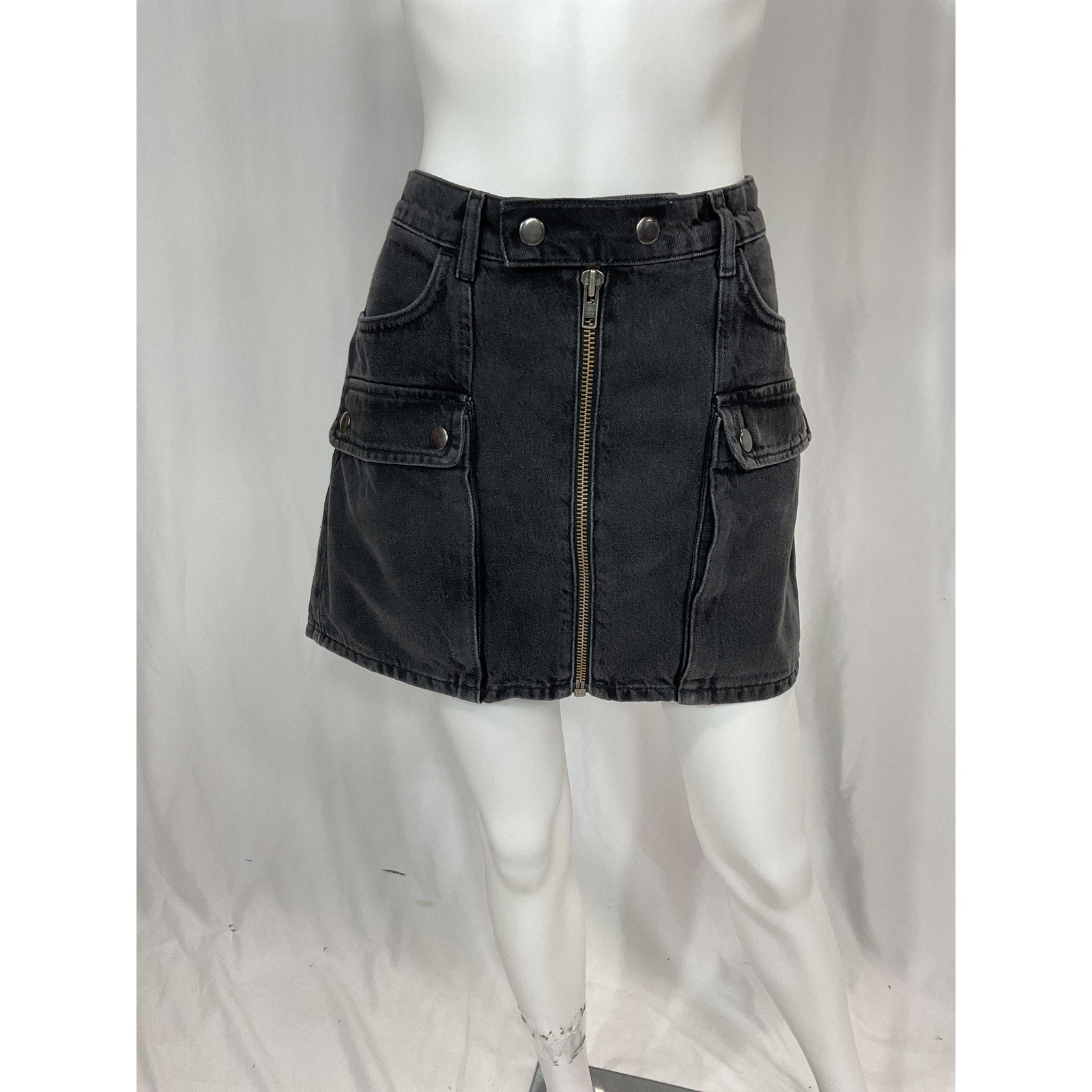 Reformation 'Marcus' Black Denim Mini Skirt Size 28