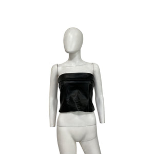 Helsa 'Waterbased' Black Polyurethane Bustier Top Size M