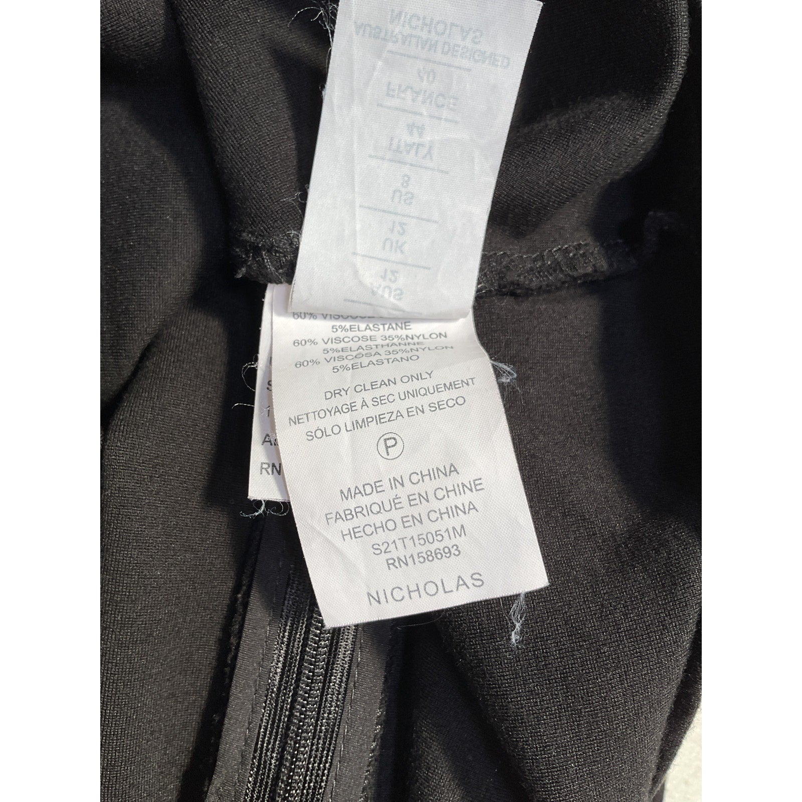 Nicholas 'Fleur' Black Viscose Cropped Ruched Jersey Top Size 8