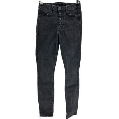 Mother Sleek Black Pixie Ankle Fray Denim Jeans Size 26