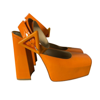 Bottega Veneta Platform Orange Tower Pumps Size 39.5 EU / US 9.5