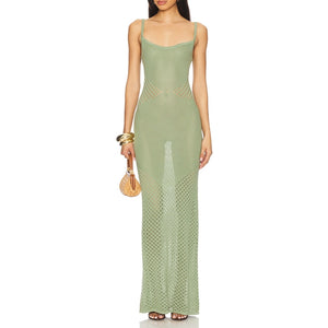 Tularosa Crochet Green Jacy Maxi Dress Size XS